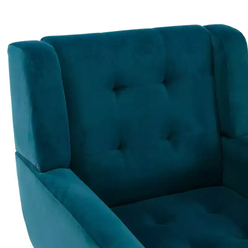 Fauteuil d'appoint capitonné multicolore avec pieds en bois, une place