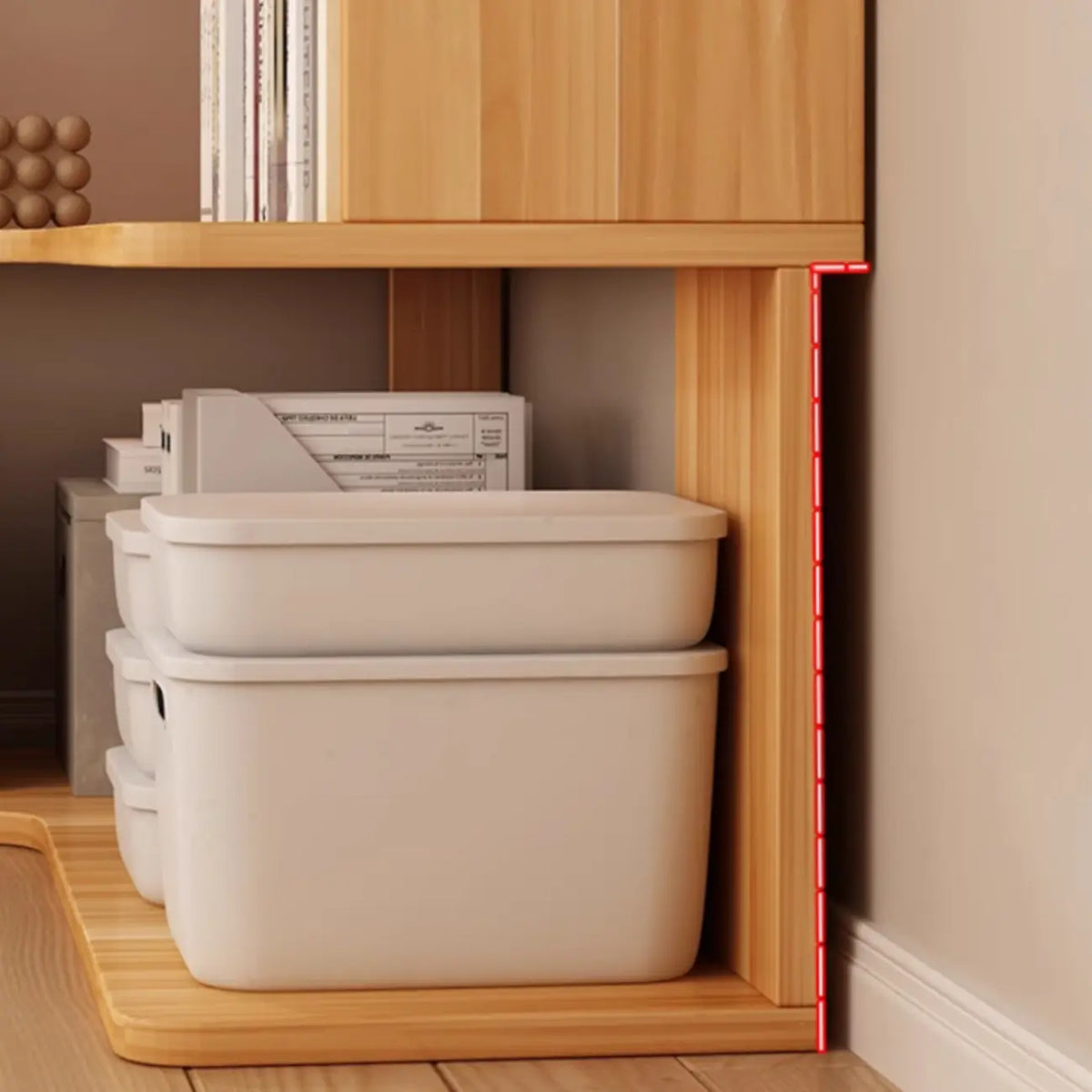 Manufactured Wood Corner Bookshelf with 6 Shelves
