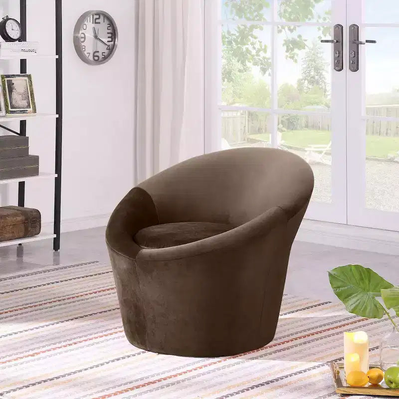 Fauteuil d'appoint en velours – Siège simple | Beige / Noir / Marron / Camel / Cognac / Crème / Vert / Fauve / Taupe
