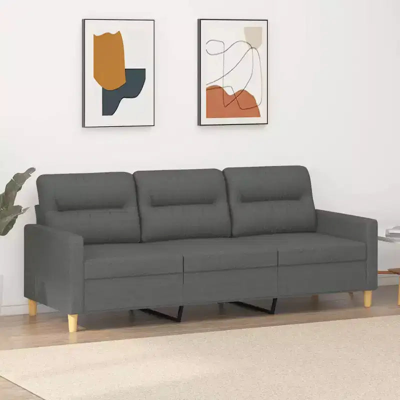 3-seater Sofa Dark Gray Polyester, Metal, Textilene, Foam 3-Seater