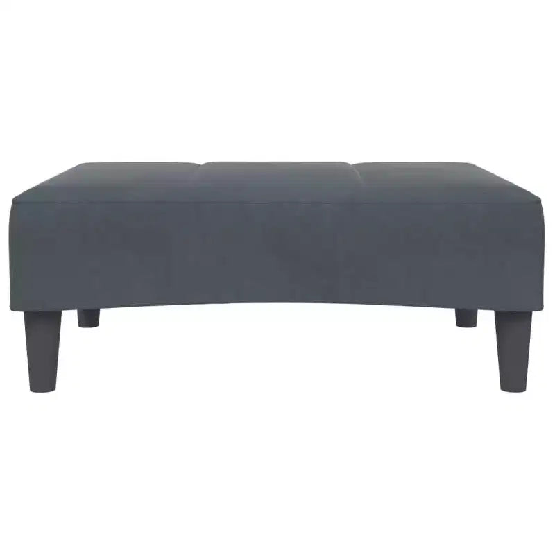 Ciemnoszara aksamitna dwuosobowa rozkładana sofa z otomaną