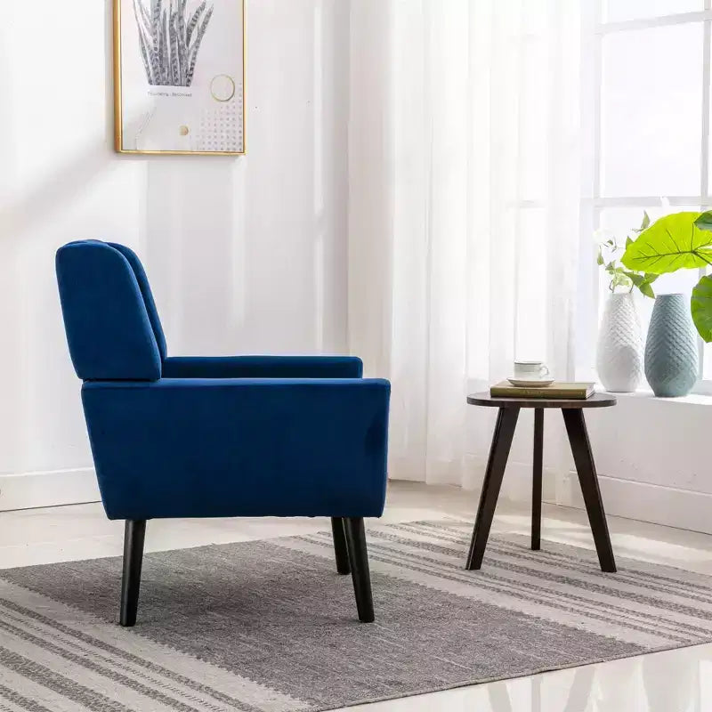 Fauteuil d'appoint capitonné multicolore avec pieds en bois, une place