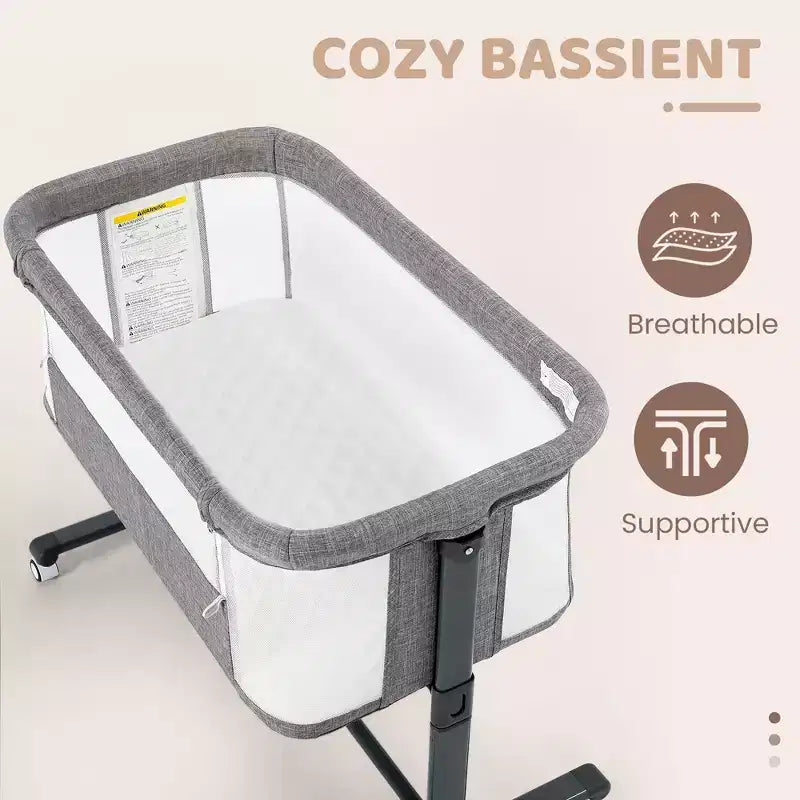 Moïse Bébé sur Roues – Beige / Gris / Rose, Cododo, pour 1 Bébé