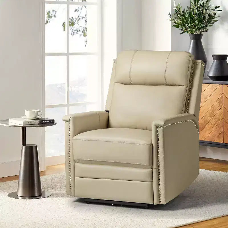 Fauteuil inclinable motorisé, couleur brun/camel, une place