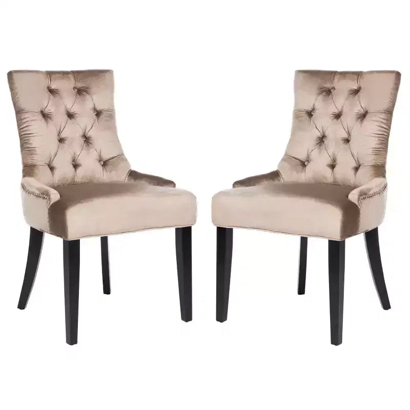 Antique Sage / Flat Cream / Grey / Sky Blue Armless Tufted Dining Chair, Set of 2