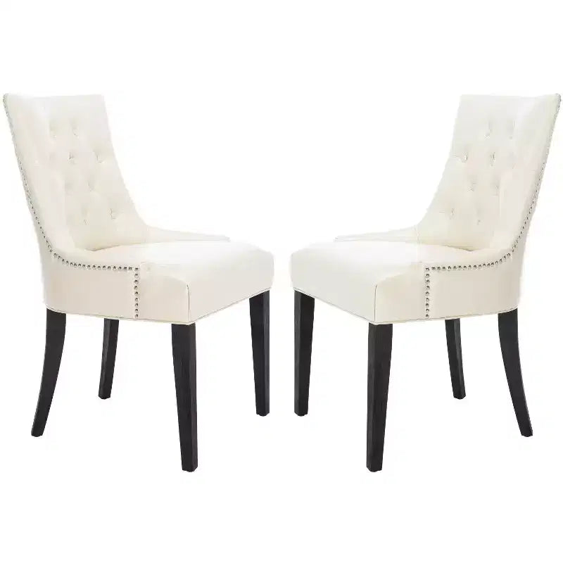 Antique Sage / Flat Cream / Grey / Sky Blue Armless Tufted Dining Chair, Set of 2