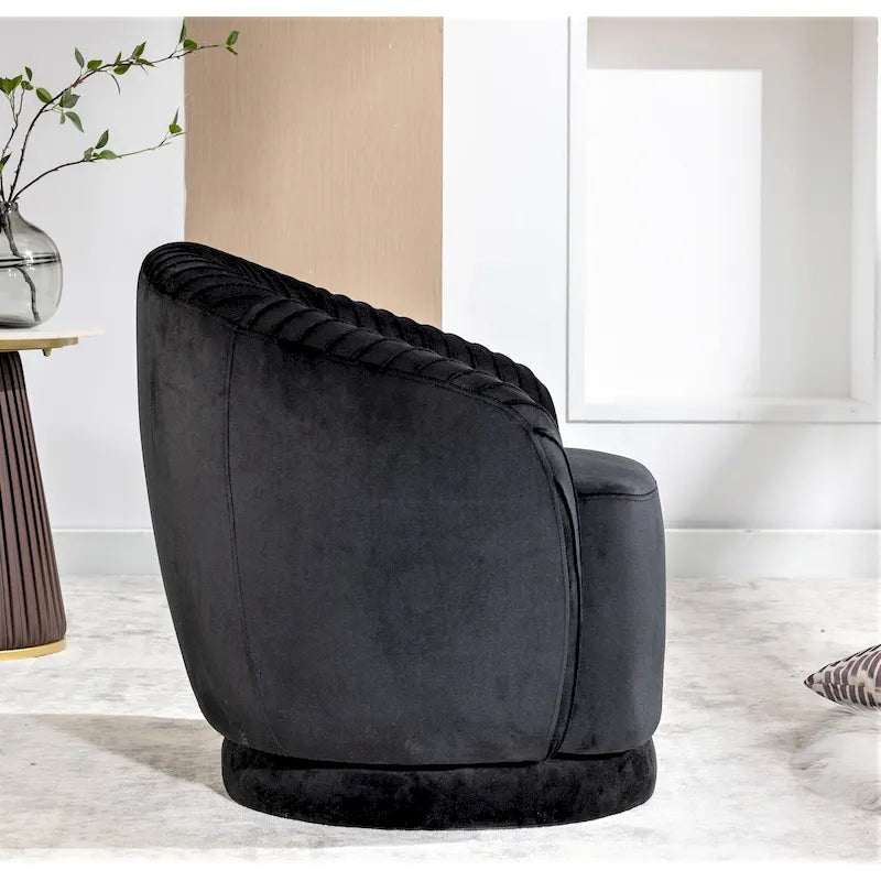 Small Milvo Velvet Swivel Barrel Chair