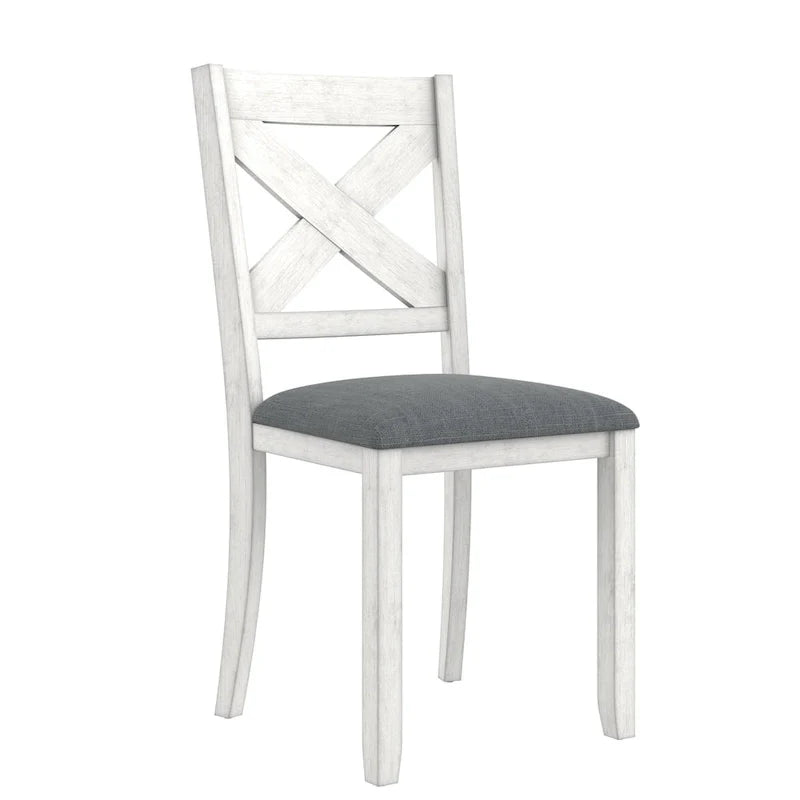 VECELO Solid Wood Dining Chairs with Linen Fabric Seating, Dining Chairs Set of 2/4/6