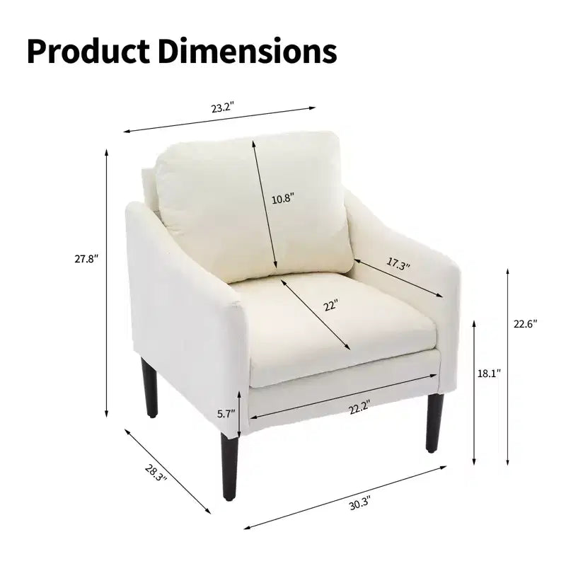 Fauteuil d'appoint en chenille beige/noir/vert/orange, fauteuil incurvé pour 1 personne, canapé individuel