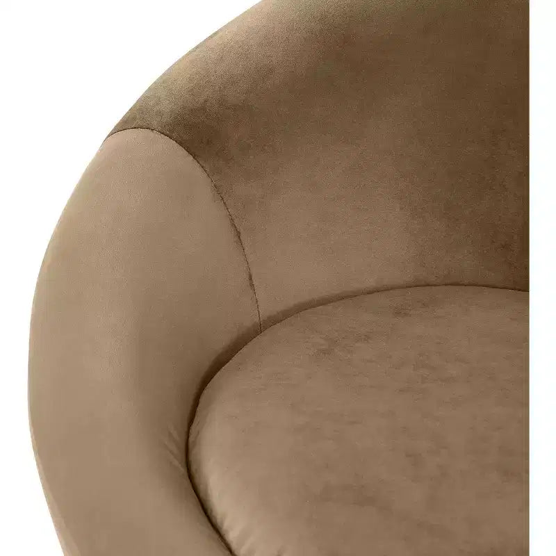 Fauteuil d'appoint en velours – Siège simple | Beige / Noir / Marron / Camel / Cognac / Crème / Vert / Fauve / Taupe