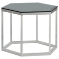 Hexagon Glass Top Accent Table