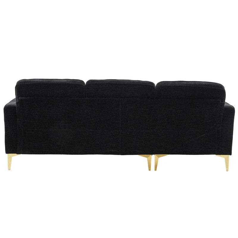 Trzyosobowa modułowa sofa pokojowa ze złotymi nóżkami trójnogami