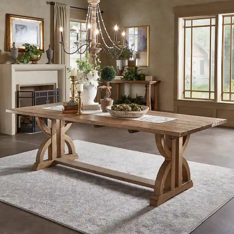 Bratislava Rectangular Reclaimed Wood Dining Table - Brown