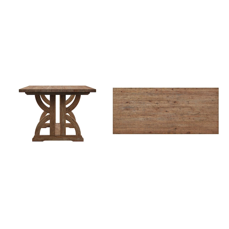 Table de salle à manger rectangulaire en bois recyclé Bratislava - Marron