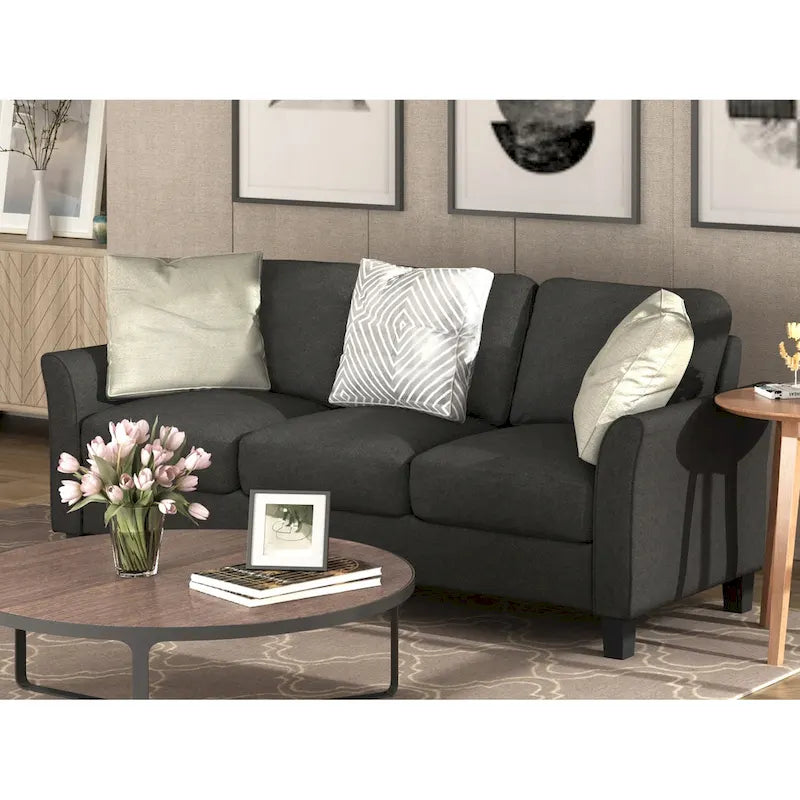 Trzyosobowa sofa z tkaniny lnianej