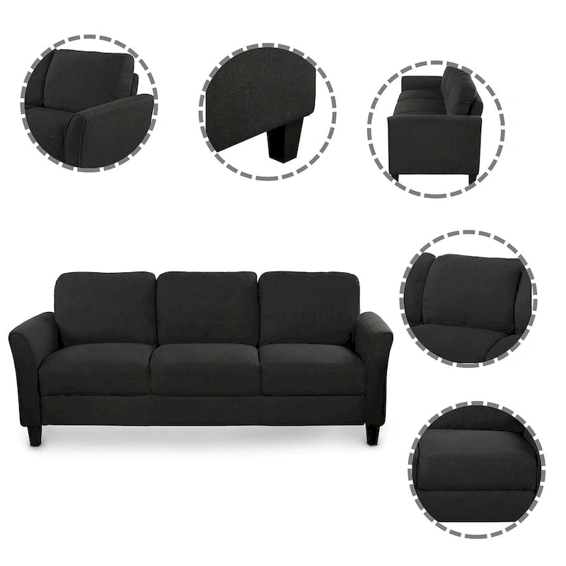 Trzyosobowa sofa z tkaniny lnianej