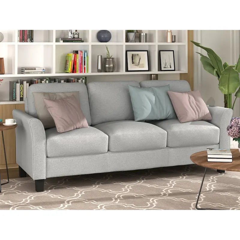 Trzyosobowa sofa z tkaniny lnianej