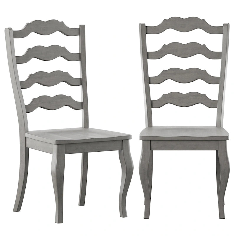 Chaises de salle à manger Ronda en bois, dossier échelle (Lot de 2)