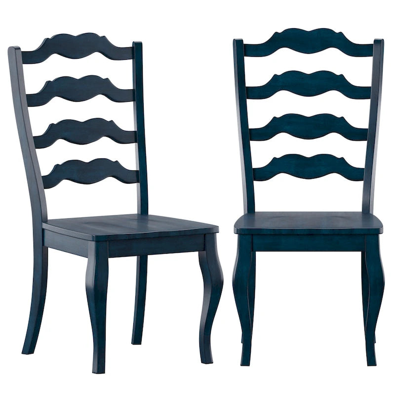 Chaises de salle à manger Ronda en bois, dossier échelle (Lot de 2)