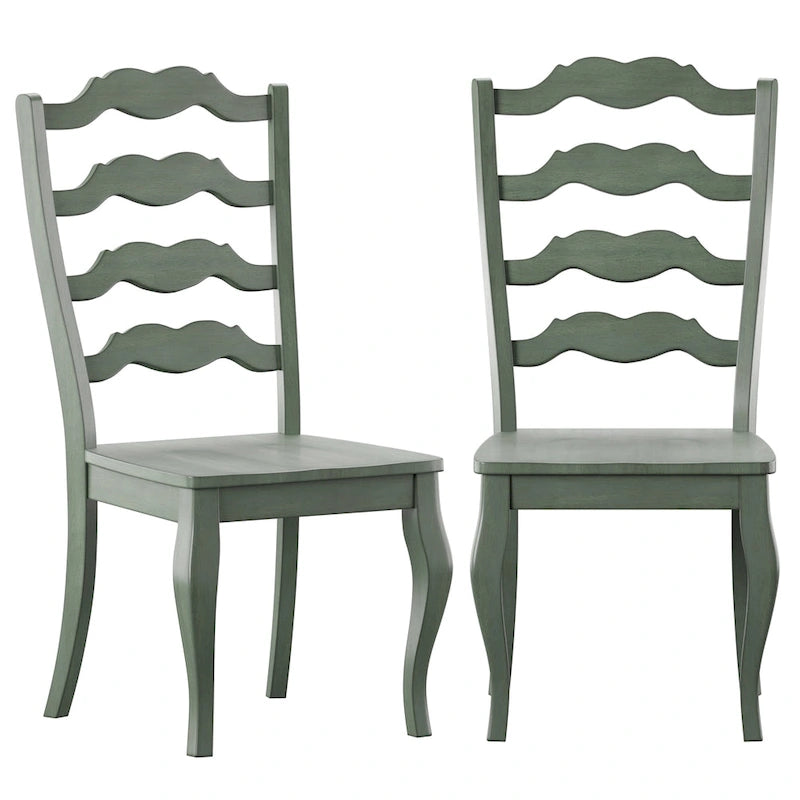 Chaises de salle à manger Ronda en bois, dossier échelle (Lot de 2)