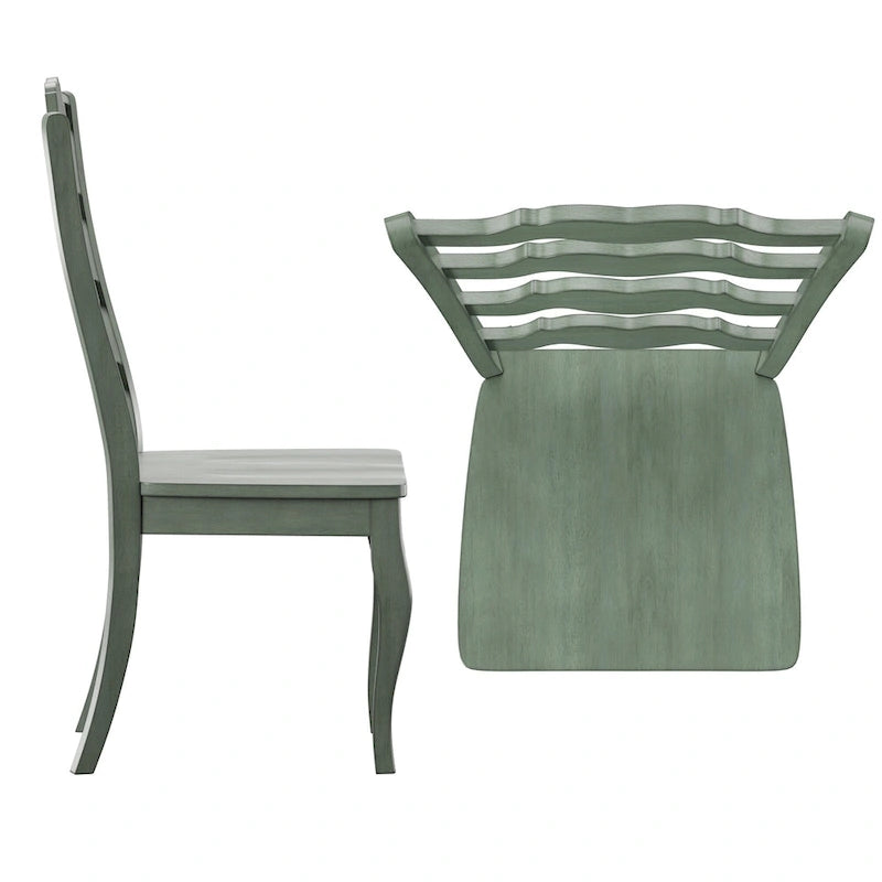 Chaises de salle à manger Ronda en bois, dossier échelle (Lot de 2)