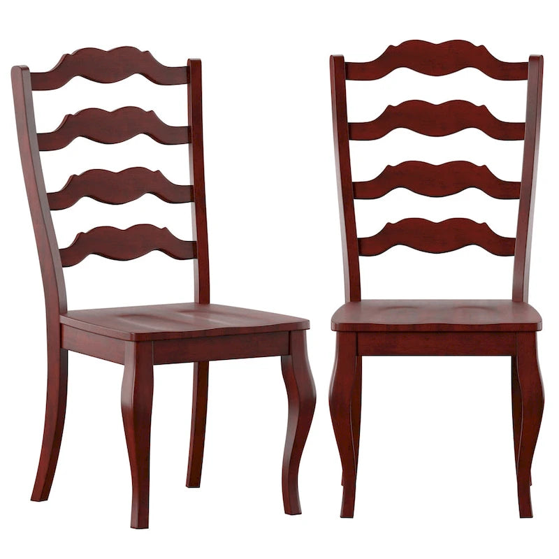 Chaises de salle à manger Ronda en bois, dossier échelle (Lot de 2)