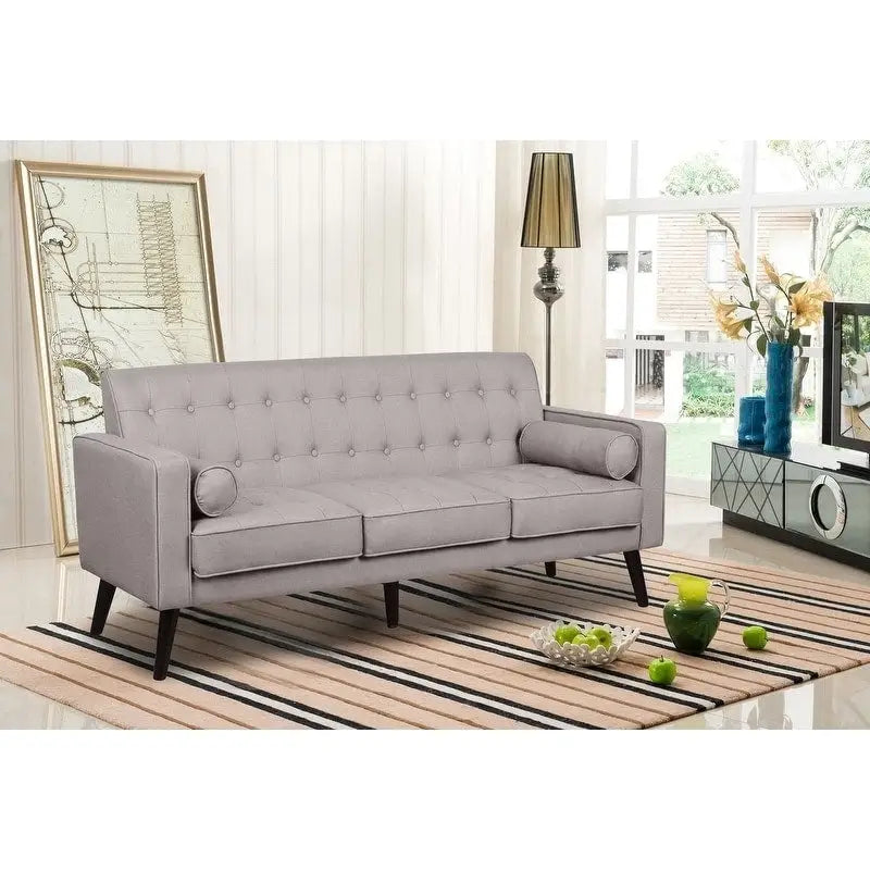 Wypoziomowana pikowana sofa Valadez w stylu mid-century