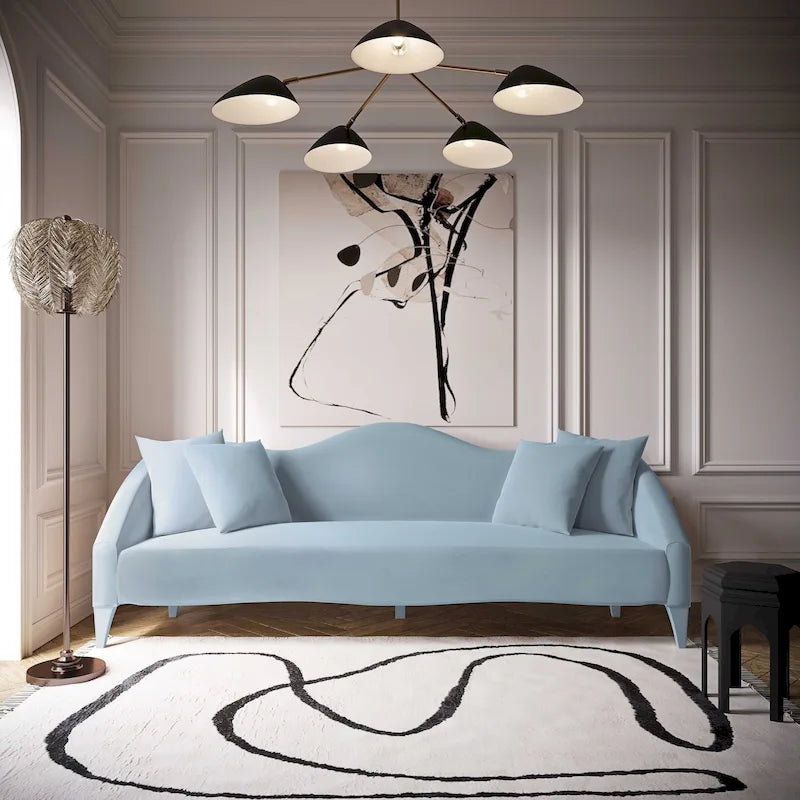 Canapé en velours Naya – 96 larg. x 36,2 prof. x 34,3 haut.
