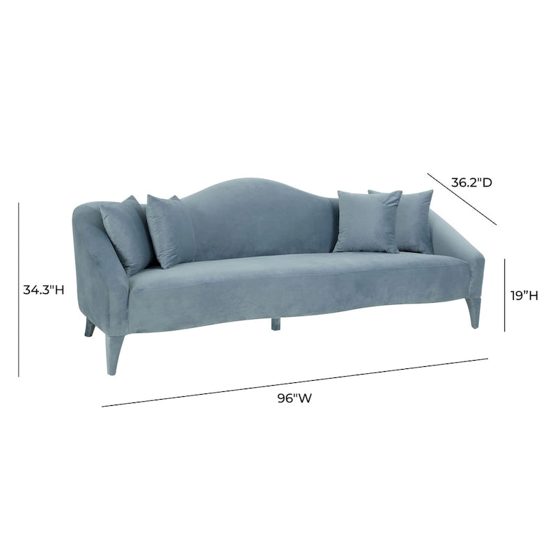 Canapé en velours Naya – 96 larg. x 36,2 prof. x 34,3 haut.
