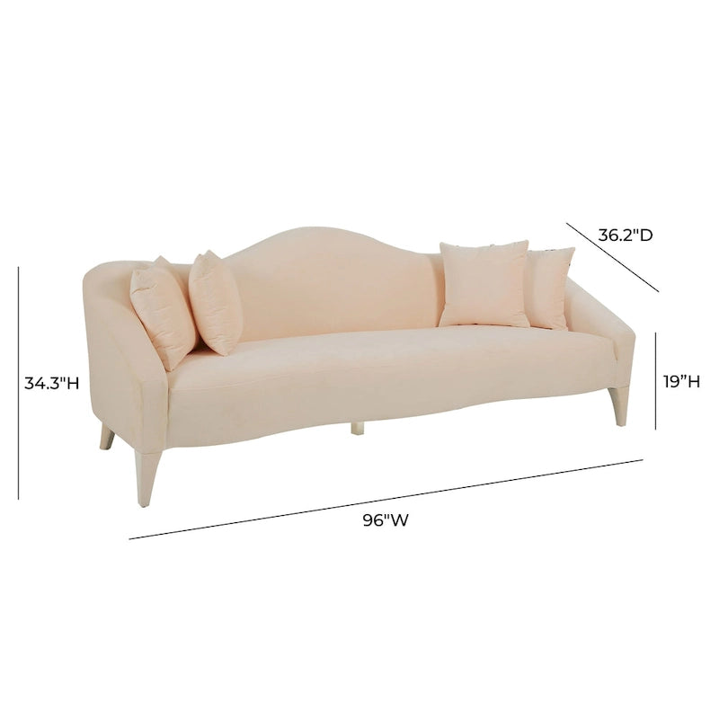 Canapé en velours Naya – 96 larg. x 36,2 prof. x 34,3 haut.