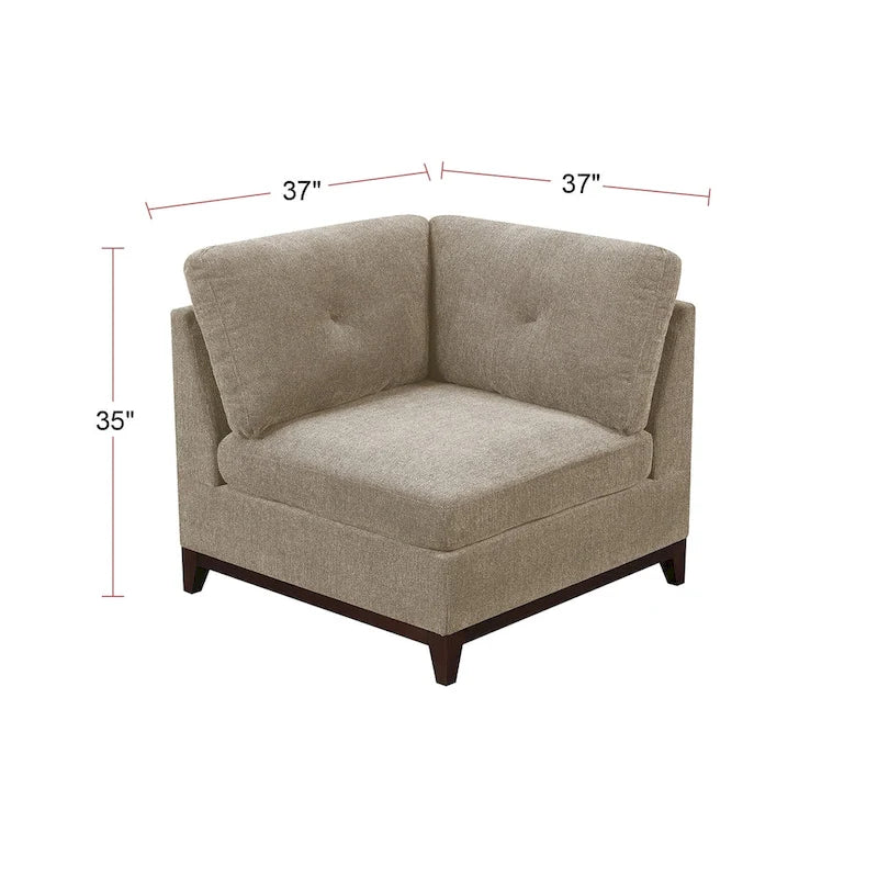 Modułowa sekcyjna sofa chenille w kolorze camelowym