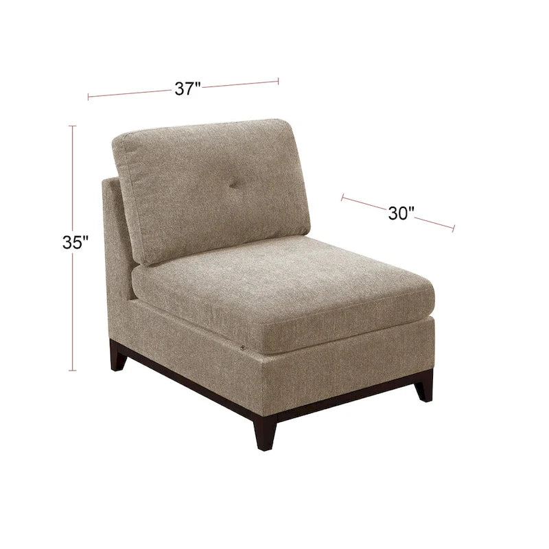 Modułowa sekcyjna sofa chenille w kolorze camelowym