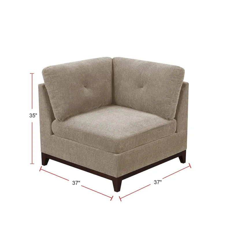 Modułowa sekcyjna sofa chenille w kolorze camelowym