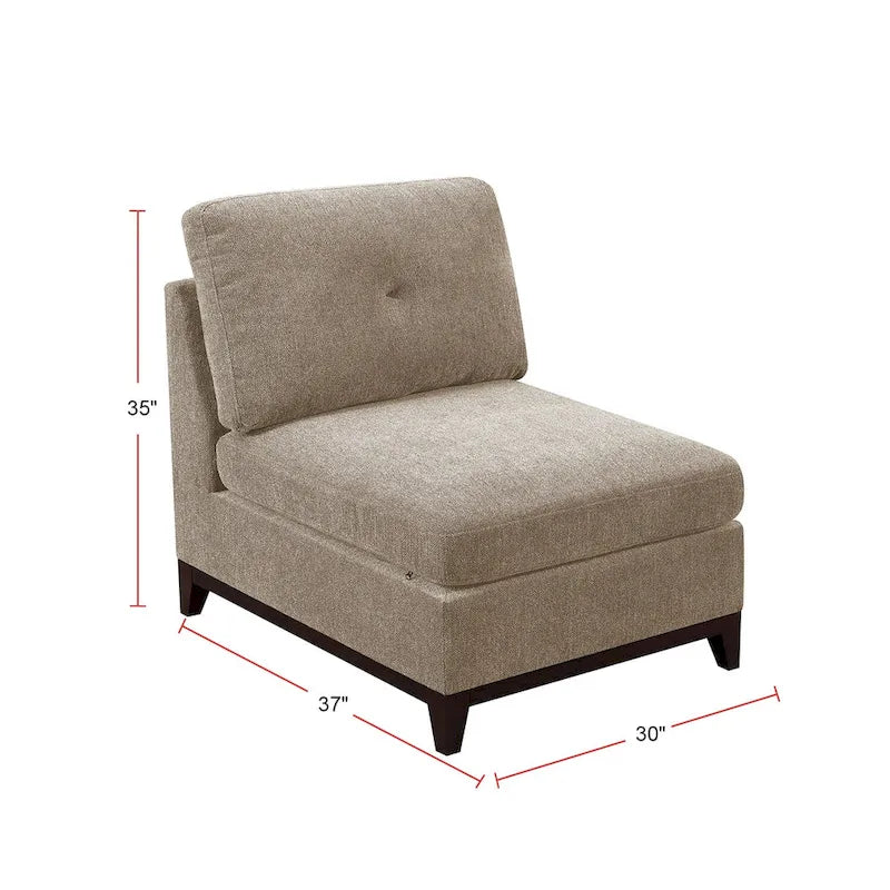 Modułowa sekcyjna sofa chenille w kolorze camelowym