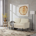 Snowhill 57W Nowoczesna dwuosobowa sofa z lnu, nogi z matowego czarnego metalu