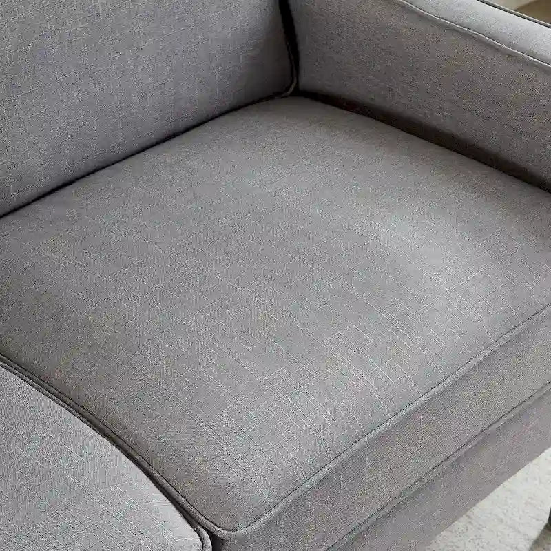 Snowhill 57W Nowoczesna dwuosobowa sofa z lnu, nogi z matowego czarnego metalu