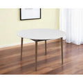 HomeRoots 47 White and Brown Rounded Dining Table