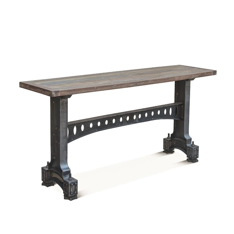 Table en fonte Sterling avec plateau en teck recyclé