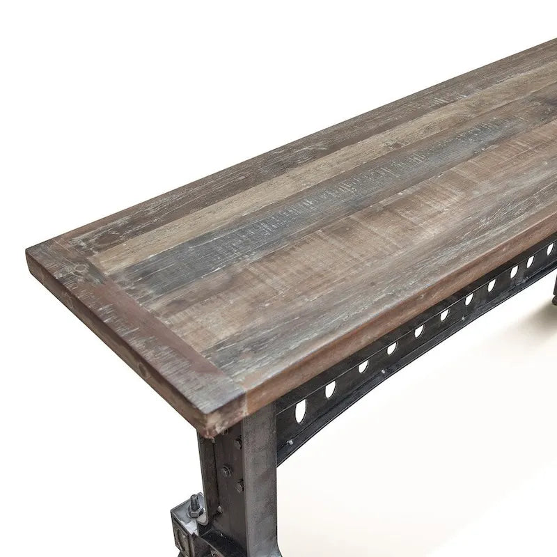 Table en fonte Sterling avec plateau en teck recyclé
