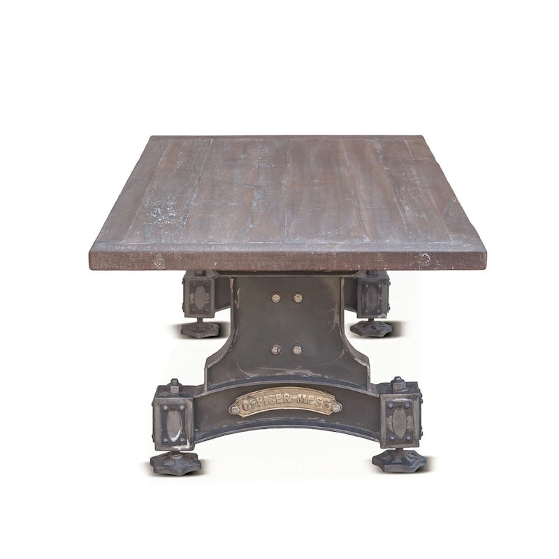 Table en fonte Sterling avec plateau en teck recyclé