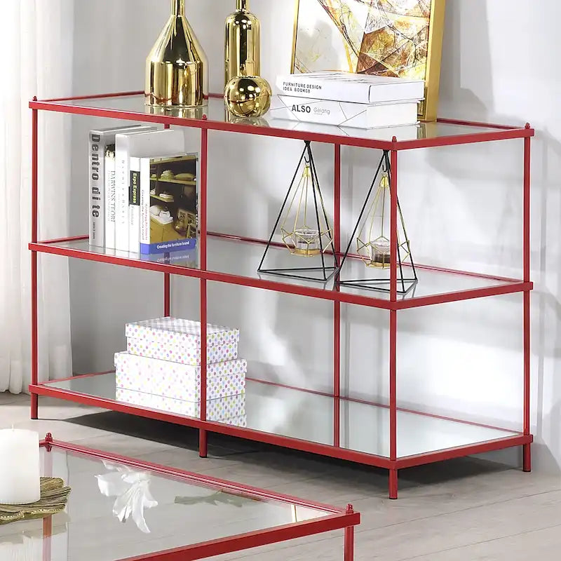 Table console à 2 étagères en verre Scoles Contemporary de 42 pouces par Furniture of America
