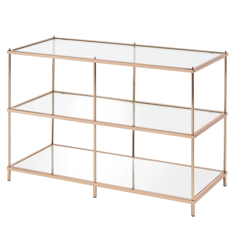 Table console à 2 étagères en verre Scoles Contemporary de 42 pouces par Furniture of America