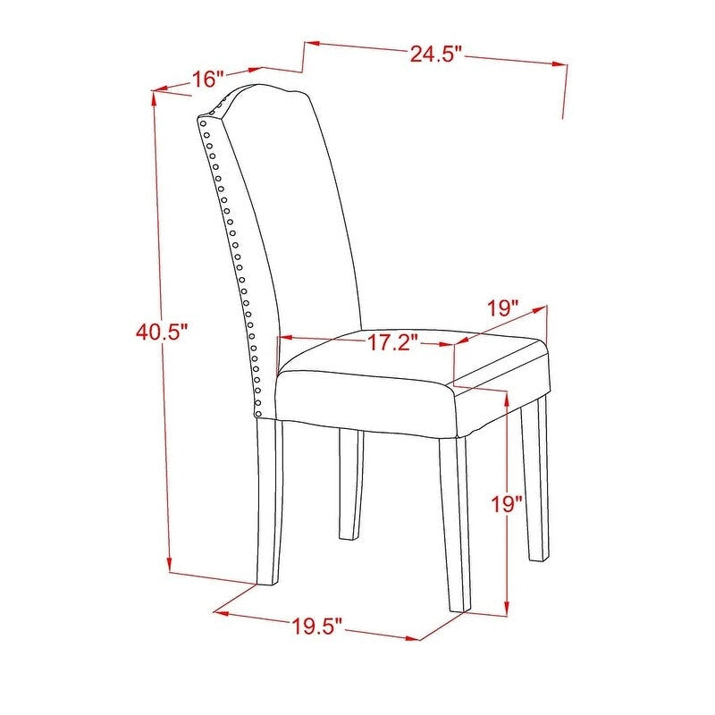 Ensemble de salle à manger East West Furniture – une table de salle à manger et des chaises Parson en cuir PU noir, brossé de fil noir. (Options de pièces)