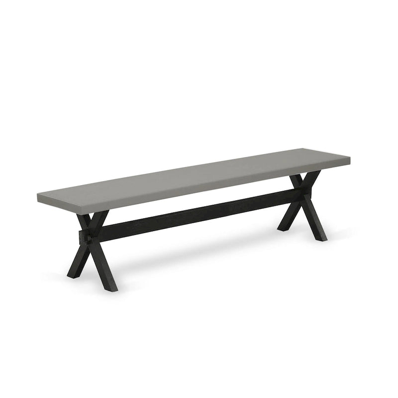 Ensemble de salle à manger East West Furniture – une table de salle à manger et des chaises Parson en cuir PU noir, brossé de fil noir. (Options de pièces)