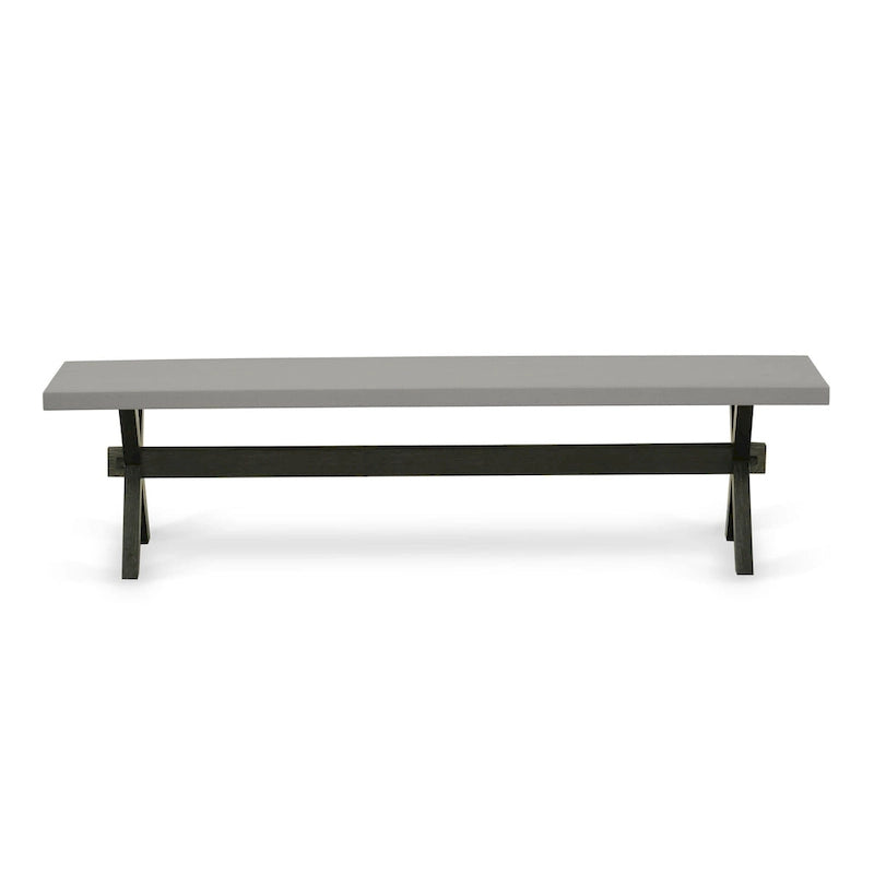 Ensemble de salle à manger East West Furniture – une table de salle à manger et des chaises Parson en cuir PU noir, brossé de fil noir. (Options de pièces)
