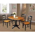 Table à manger ronde extensible 36 po avec 4 chaises Madrid