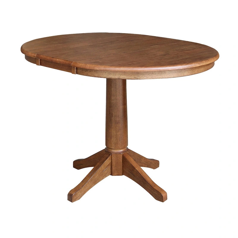 Table à manger ronde extensible 36 po avec 4 chaises Madrid