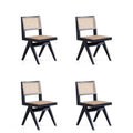 Chaise de salle à manger Hamlet de Manhattan Comfort, noir et rotin naturel - Lot de 2