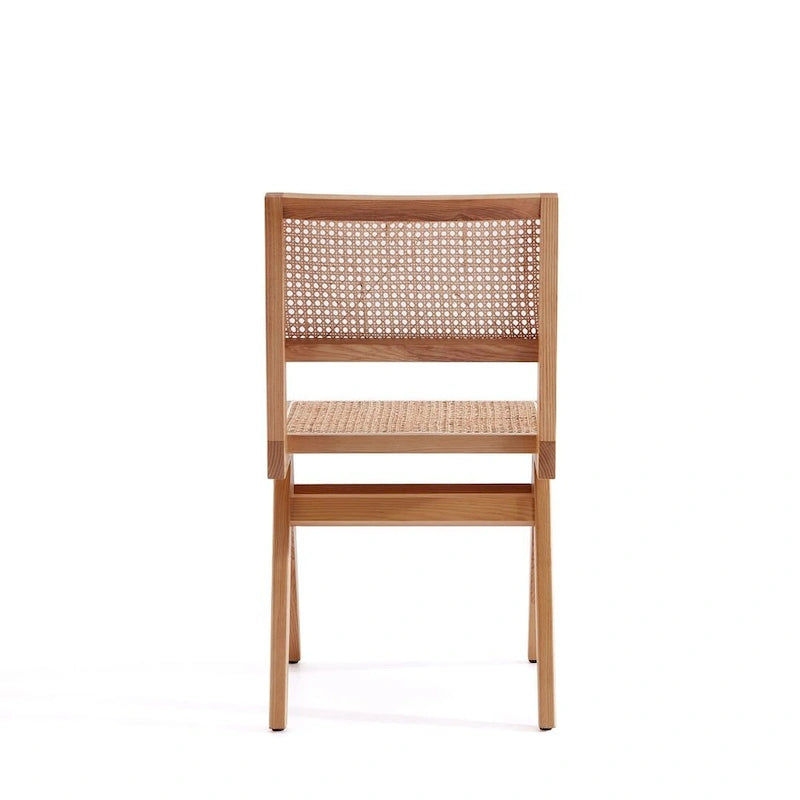 Chaise de salle à manger Hamlet de Manhattan Comfort, noir et rotin naturel - Lot de 2