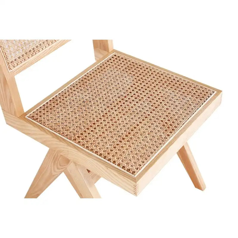 Chaise de salle à manger Hamlet de Manhattan Comfort, noir et rotin naturel - Lot de 2
